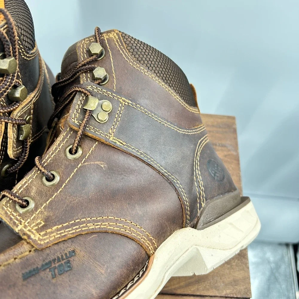 Double-H Phantom Rider Mens Brown Leather NonMetallic Toe Work Boots DH5375 11EE